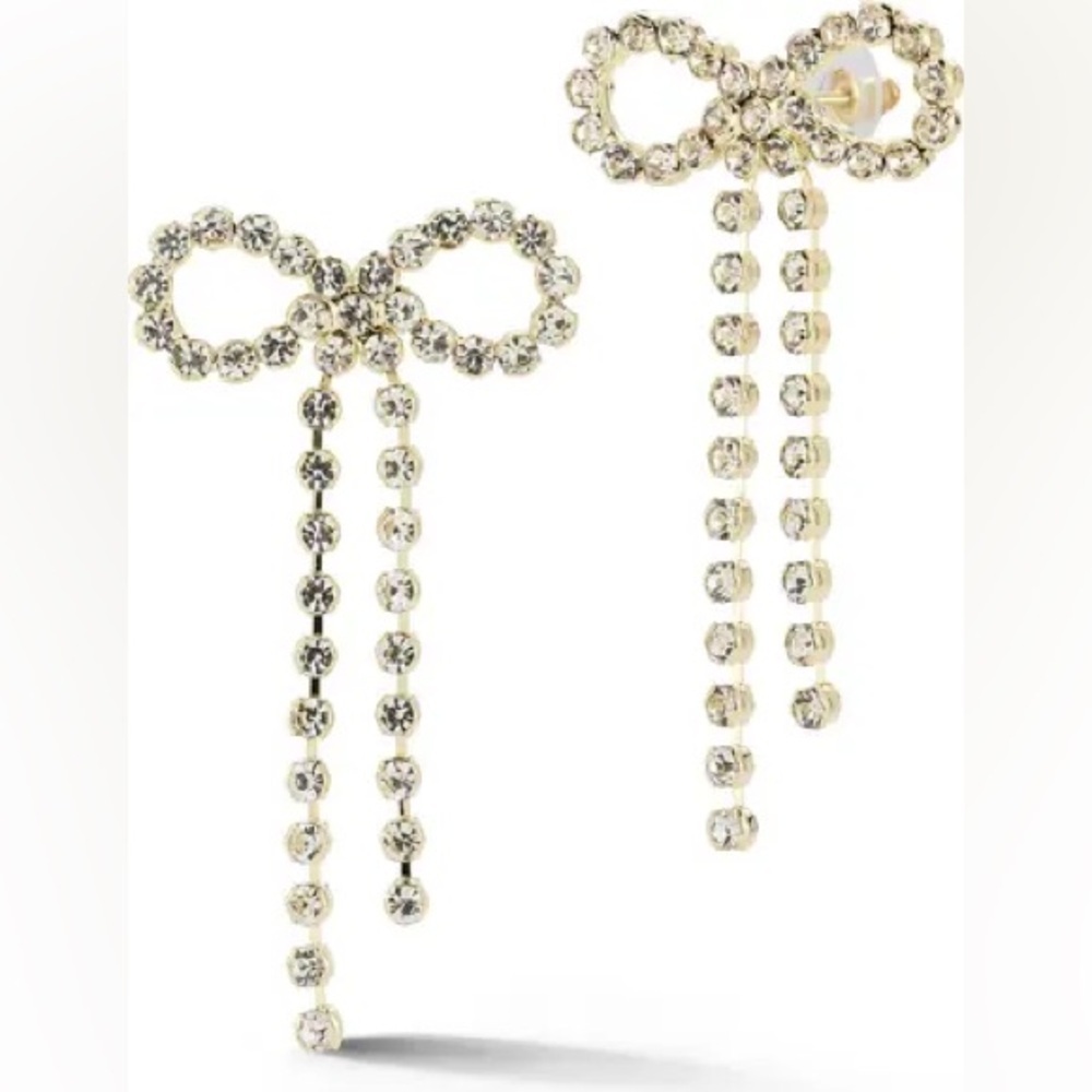 Elegant Gold Bow Earrings